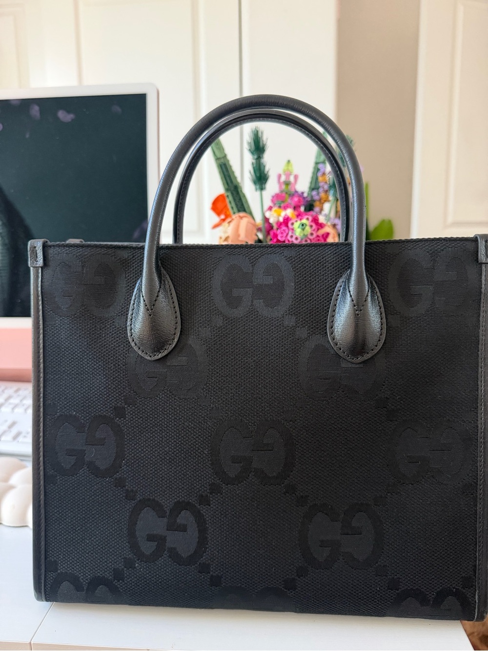 Gucci Monogram GG Jumbo Textured Tote - Picture 10 of 11